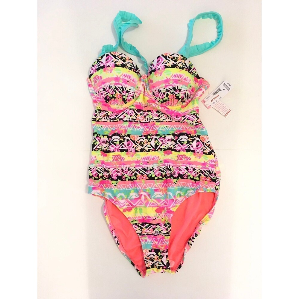 Bongo one piece orange swimsuit Juniors M NWT